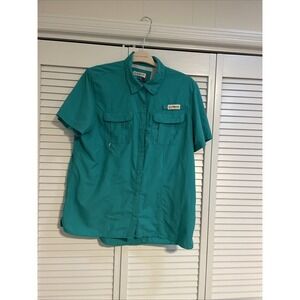 Magellan Shirt Mens XLarge Green Button Up Fish Gear Wick Vented Laguna Madre